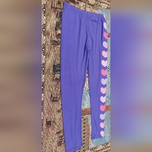 Kids Purple Leggings with Heart Design